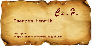 Cserpes Henrik névjegykártya